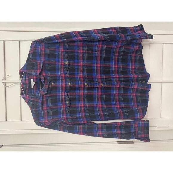 Carhartt women's plaid flannel long-sleeve button-up shirt size M - Picture 1 of 5
